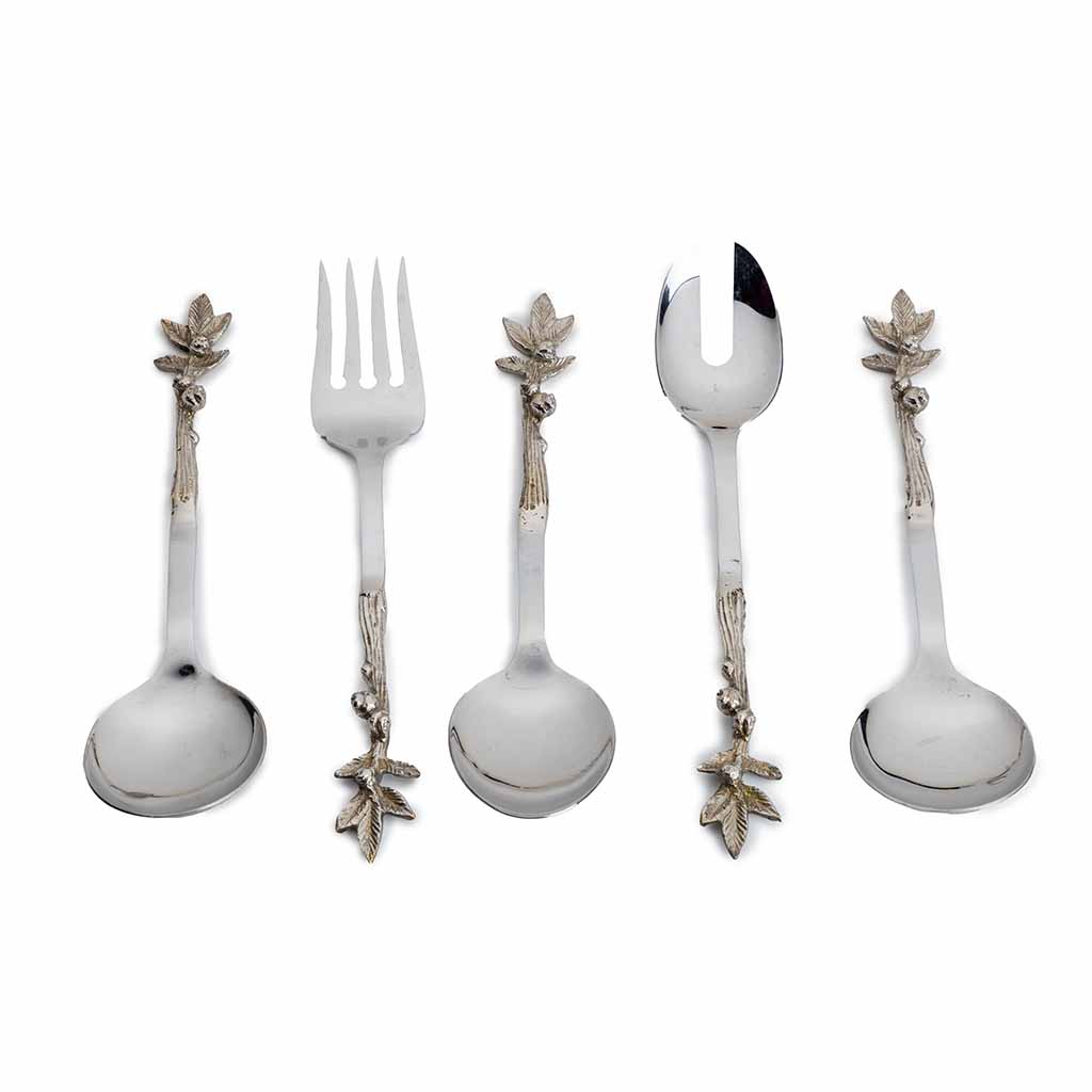 Flora Serving Spoon Set 5pcs , quality cutlery , table cutlery and crockery , flatware , cutlery sets