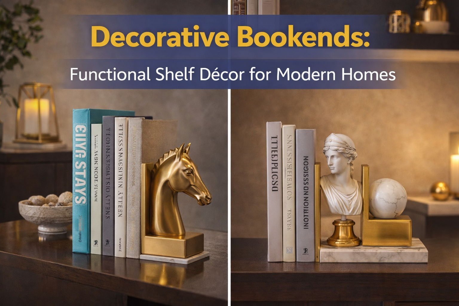 Read more about the article Decorative Bookends: Functional Shelf Décor for Modern Homes